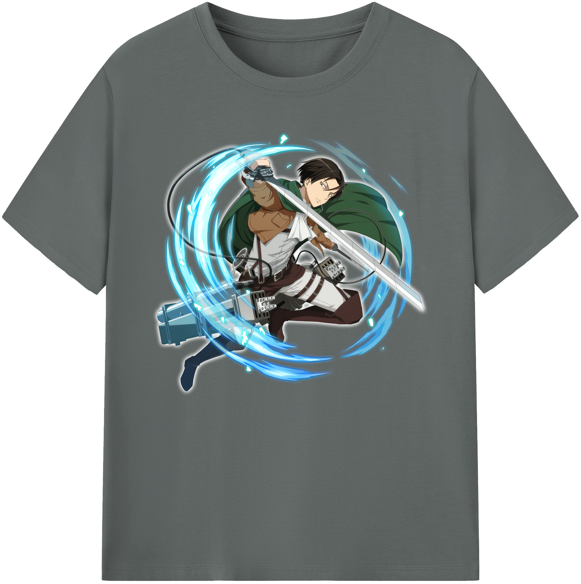 （画像用） 進撃の巨人 リヴァイ·アッカーマン Attack on Titan Levi Ackerman 綿100％ メンズ半袖Tシャツ｜肌触りやわらか＆通気性